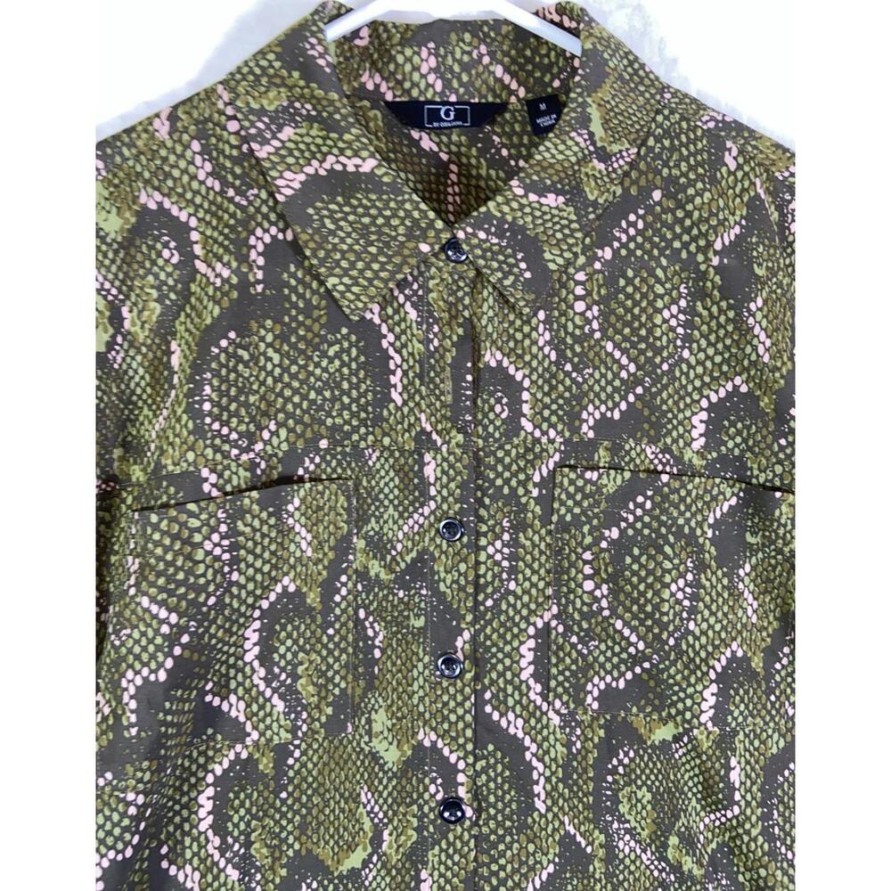 G by Guiliana green pink medium snake print polyester spandex stretch womens
